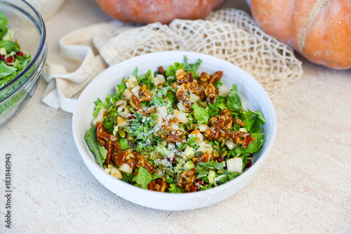 Brussel Sprout Kale Pomegranate Salad