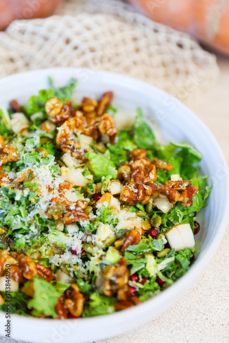 Brussel Sprout Kale Pomegranate Salad