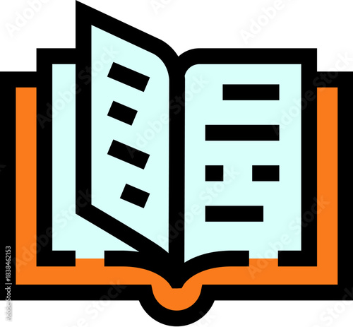 Open book icon representing education and learning concepts