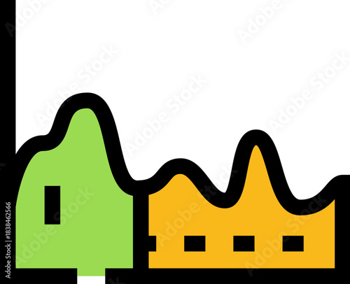 Data analysis chart showing fluctuating financial statistics