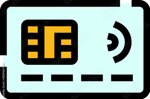 Credit card payment icon for contactless transaction