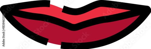 Red lips line icon illustration design