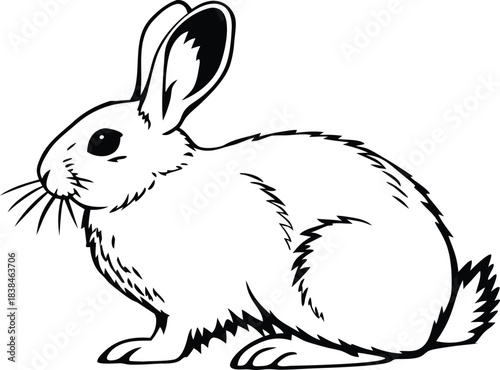 rabbit wild animal silhouette vector illustration
