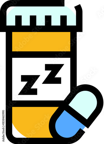 Sleeping pills medicine bottle for treating insomnia