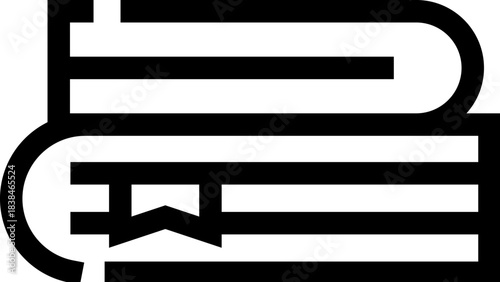 Stacked books icon with bookmark symbol
