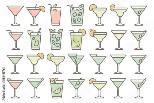 Bartender displays various cocktails in colorful glasses during a summer gathering at a beach patio