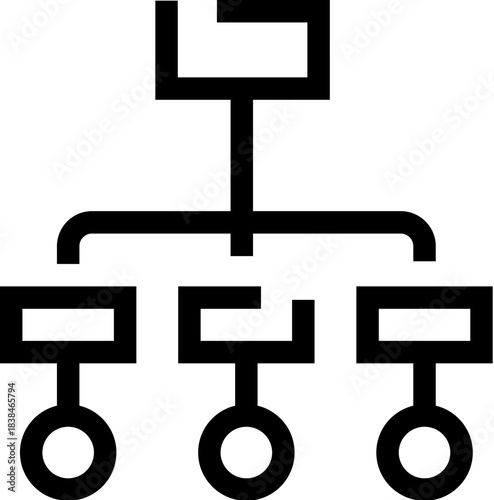 Organization chart hierarchy diagram line icon concept
