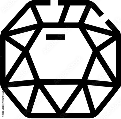 Diamond gem icon line art vector illustrating luxury