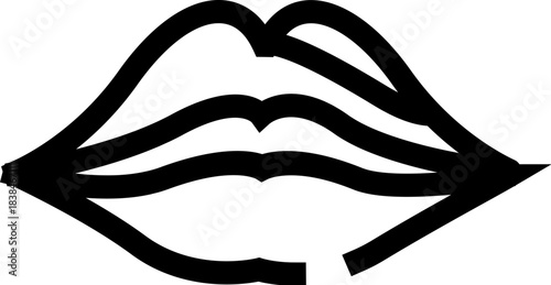 Minimalist line art drawing representing human lips