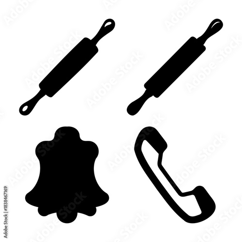 Baking tool, notification, communication classic icons set