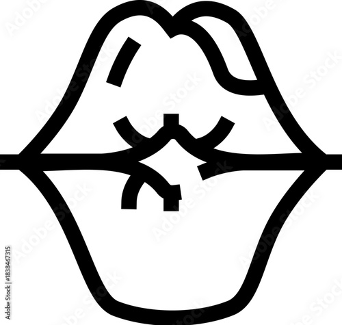 Lips showing cold sore lesion medical icon