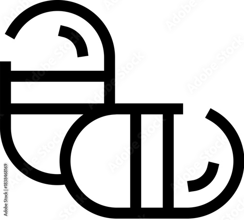 Two capsules representing medicine, healthcare and treatment