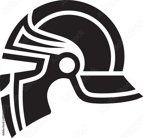 Medieval knight helmet black silhouette icon isolated on transparent background armor