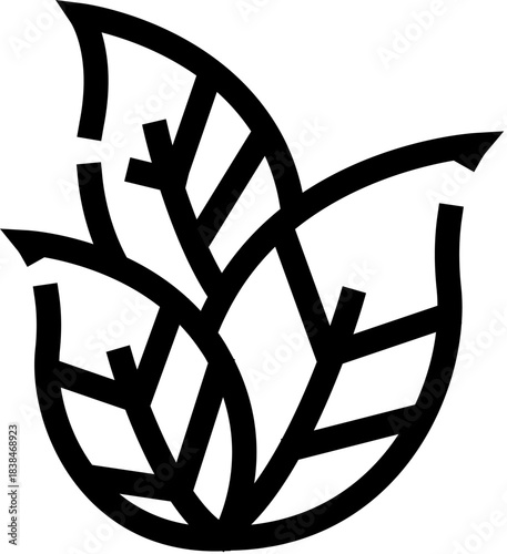 Minimalist leaf logo symbolizing nature and ecology