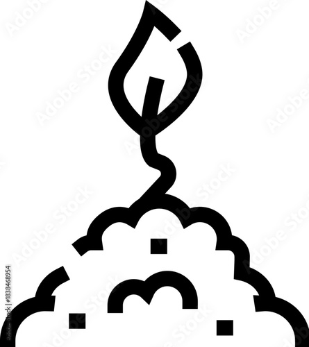 Sprout growing from soil illustrating new life and growth