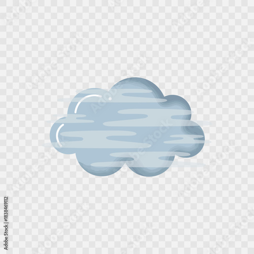 Cute  cartoon weather icon  with watercolour texture isolated on transparent background. Weather watercolor emblem. Foggy. Sign, symbol, sticker, icon, logo, element.Vector illustration.