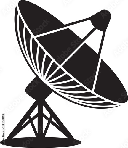Satellite dish communication icon vector illustration for television signal transmission technology