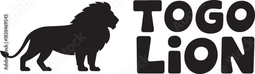 Togo lion black silhouette roaring african wild animal wildlife vector graphic illustration