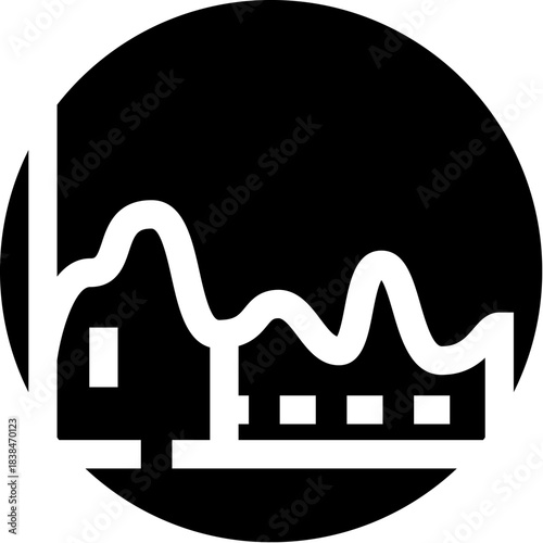 Data analysis visualization icon displaying fluctuating graph