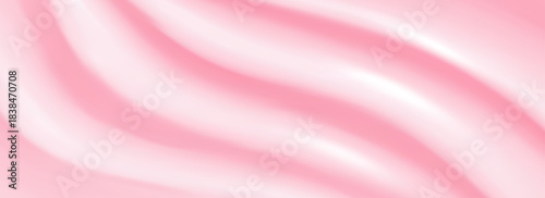 Creamy pink dessert background with glossy frosting drips and smooth flowing waves.