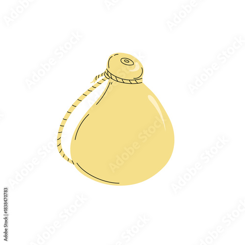 Italian cheese Caciocavallo in flat modern minimalistic style. Traditional Italian food cin simple design. Vector illustrations isolated on white.