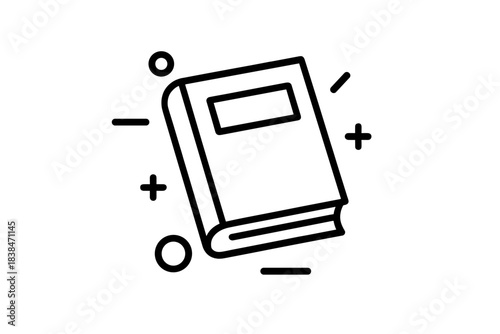 Creative vector illustration of an open book with dynamic elements