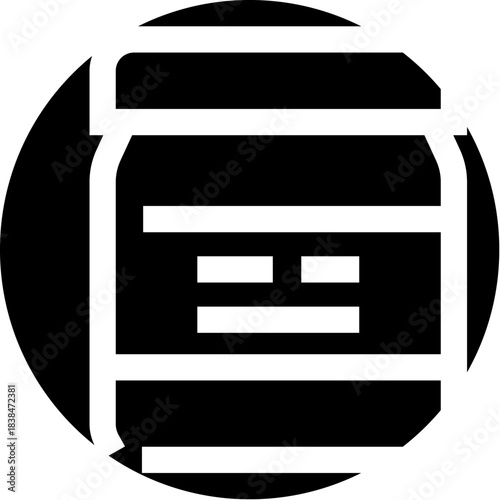 Protein powder supplement jar icon for fitness nutrition