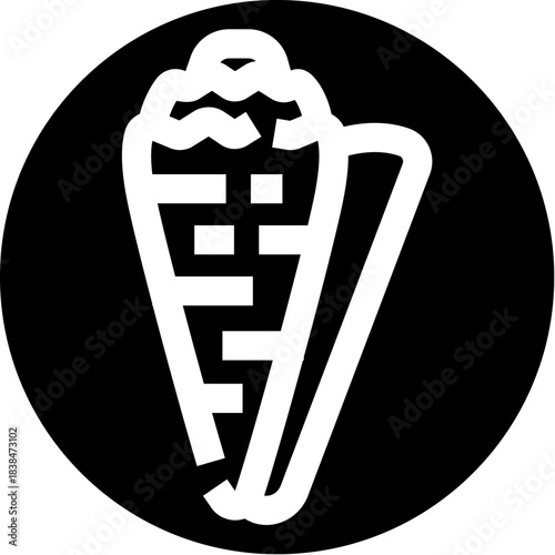 Shawarma kebab wrap icon for fast food