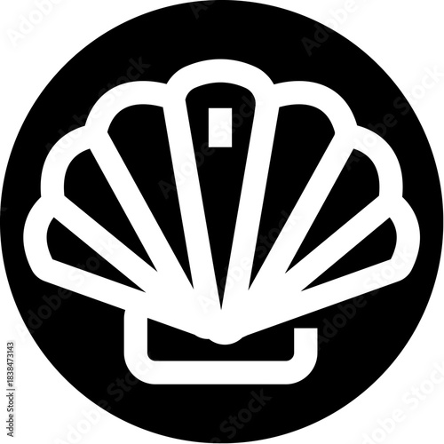 Scallop shell icon logo representing marine symbol