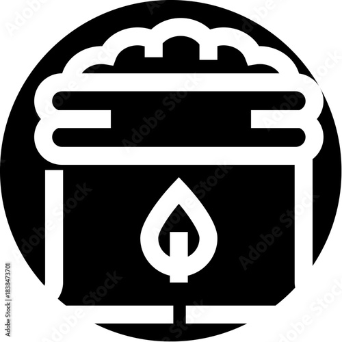 Coal furnace icon representing industrial energy and heat