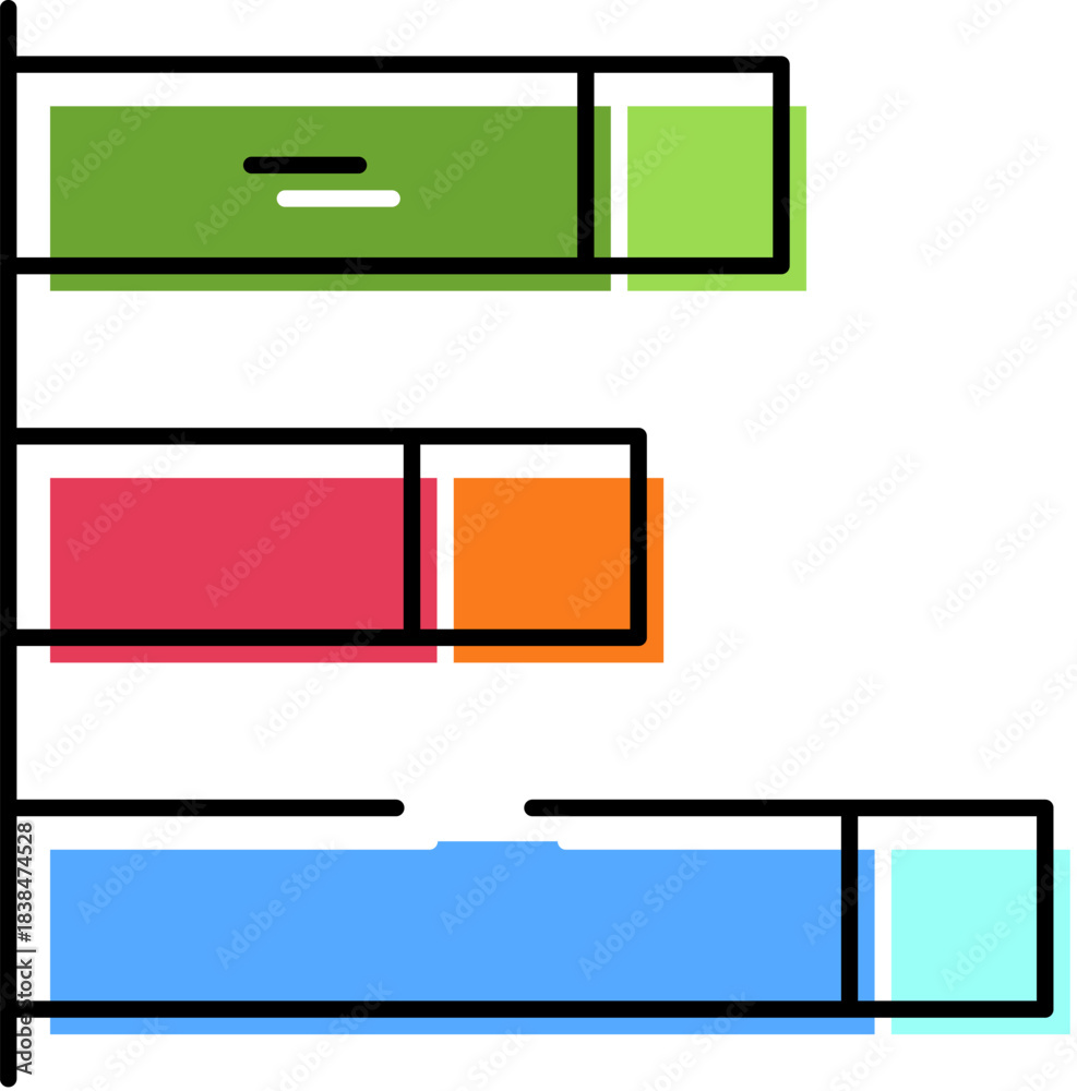 Fototapeta premium Gantt chart visualizing project management tasks timeline