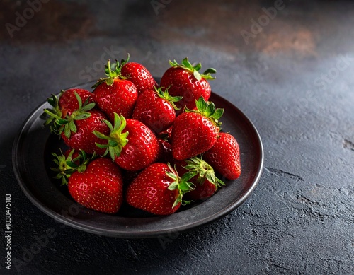 お皿に乗った苺
