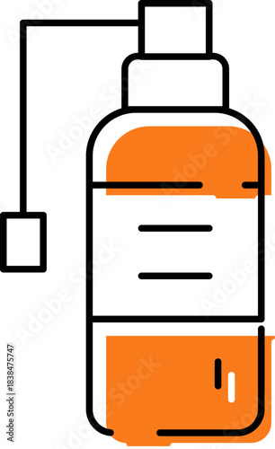 Throat spray bottle icon for medicine health products