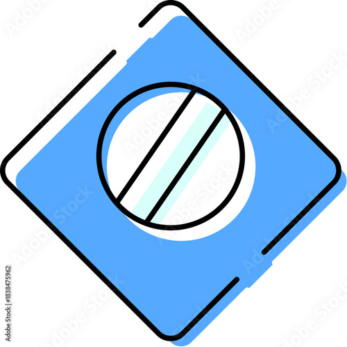 Medicine prohibition icon for health safety regulation