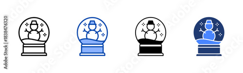 Snowglobe icon set multiple style collection