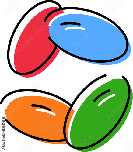 Colorful pills for medicine health and wellness