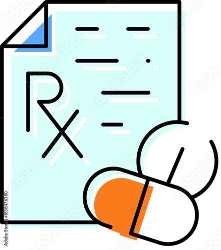 Doctor prescription for medication containing rx symbol