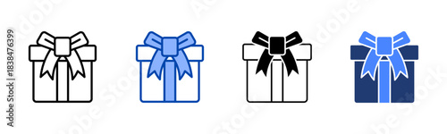 Christmas Present icon set multiple style collection