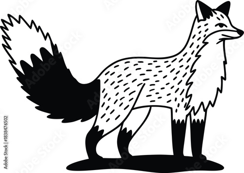 fox face icon silhouette vector illustration
