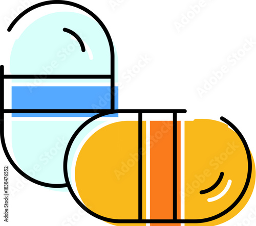 Medicine pills and capsules for healthcare concepts
