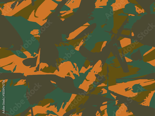 Full seamless camouflage texture skin pattern vector for military textile. Usable for Jacket Pants Shirt and Shorts. Dirty army camo masking design for hunting fabric print and wallpaper. 