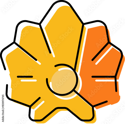 Oyster shell opening showing precious pearl inside