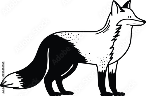fox head silhouette vector illustration
