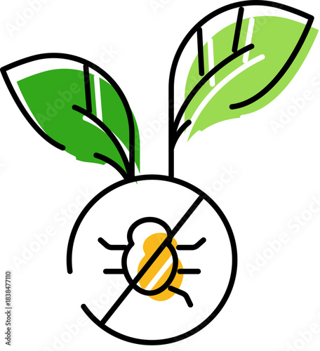 Plant protecting from pest bug insecticide icon