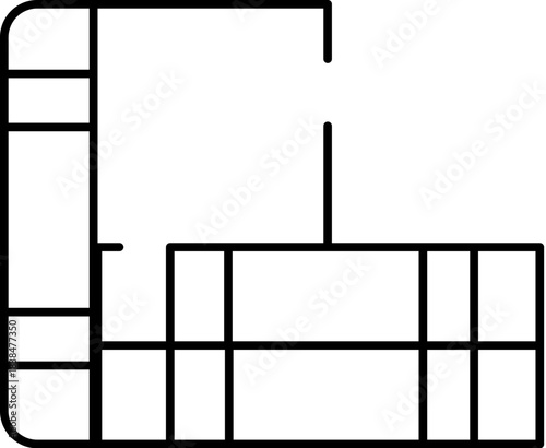 L shaped corner sectional sofa top view