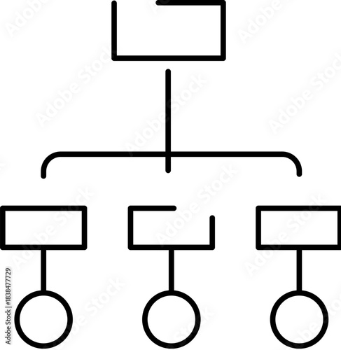 Building business structure with a hierarchical organization chart diagram