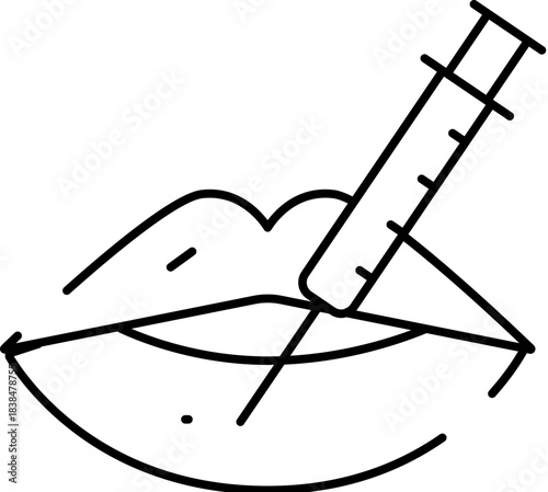 Lips receiving cosmetic injection for beauty treatment