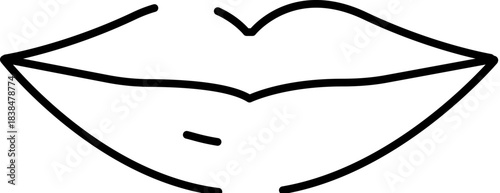 Lips outline drawing representing simple human mouth icon