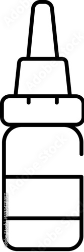 Nasal spray dropper bottle line icon design