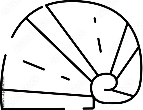 Minimalist seashell icon representing marine life and ocean concepts